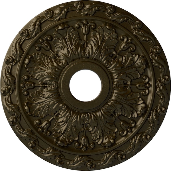 Ekena Millwork Spring Leaf Ceiling Medallion (Canopies up to 5 5/8"), 19 7/8"OD x 3 5/8"ID x 1 1/4"P, Green Gold CM19SPGGS - main